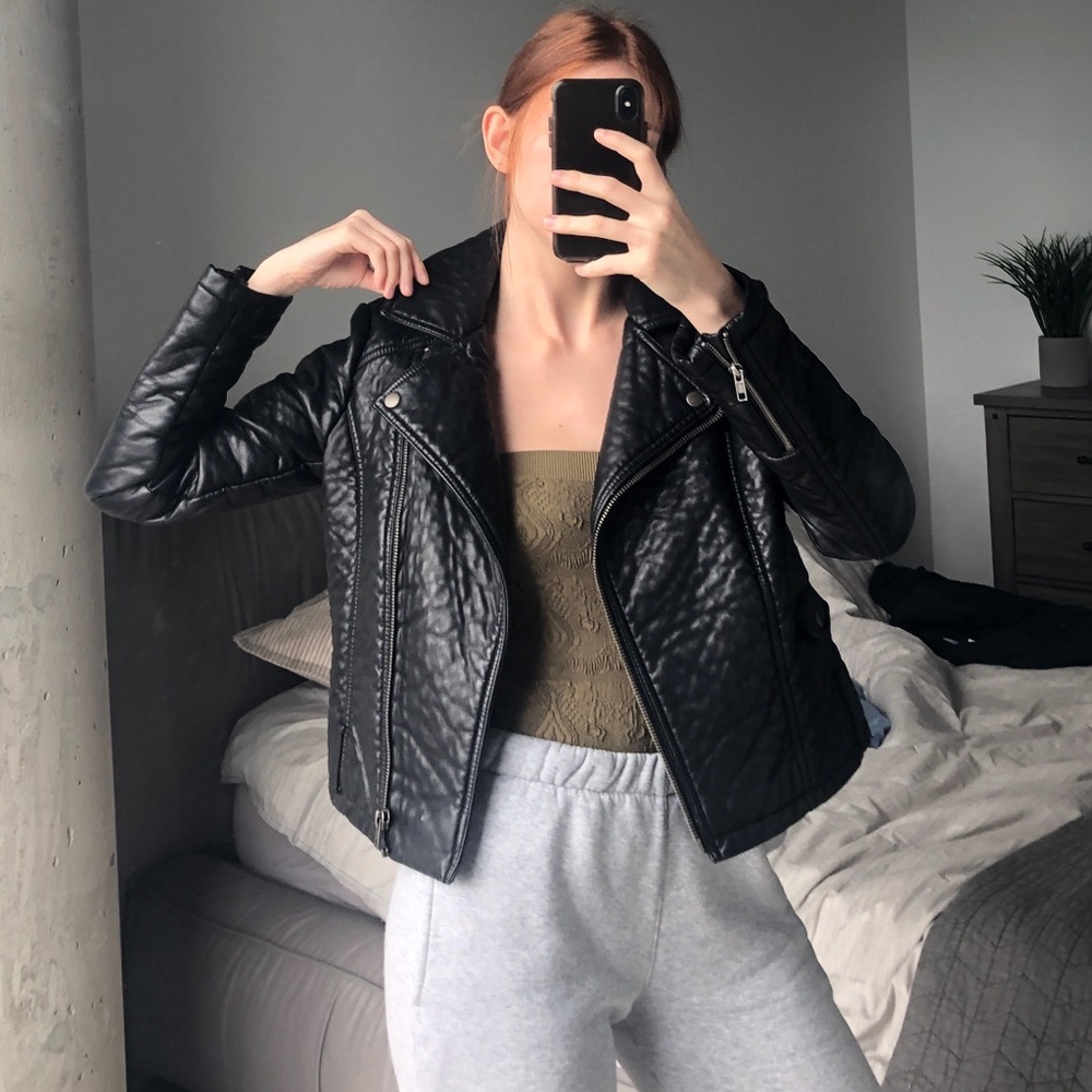 Zara vegan leather jacket